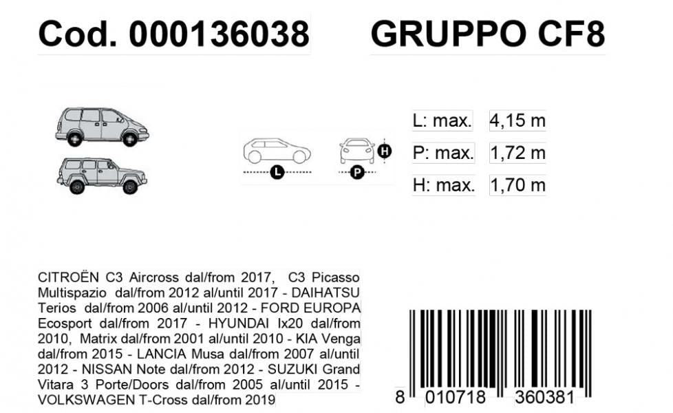 Cora Copriauto Gabardine Car modello VAN 8