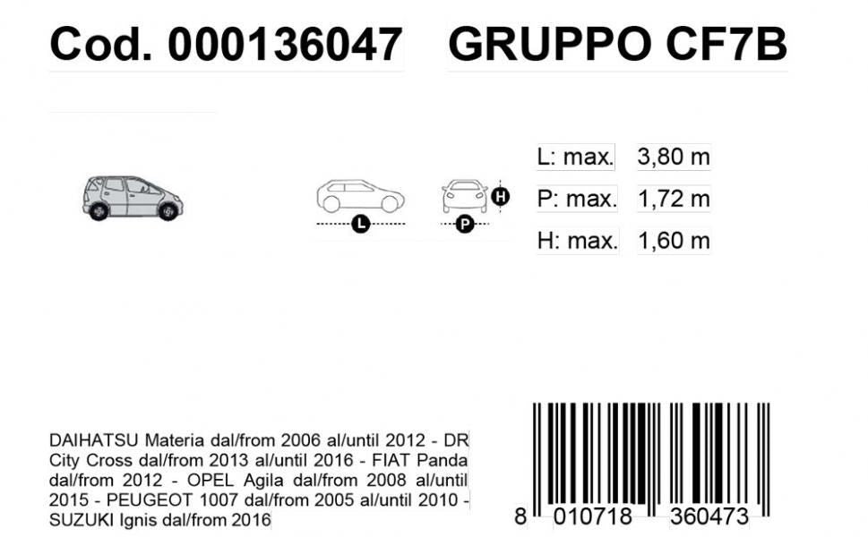 Cora Copriauto Gabardine Car modello VAN 7/1