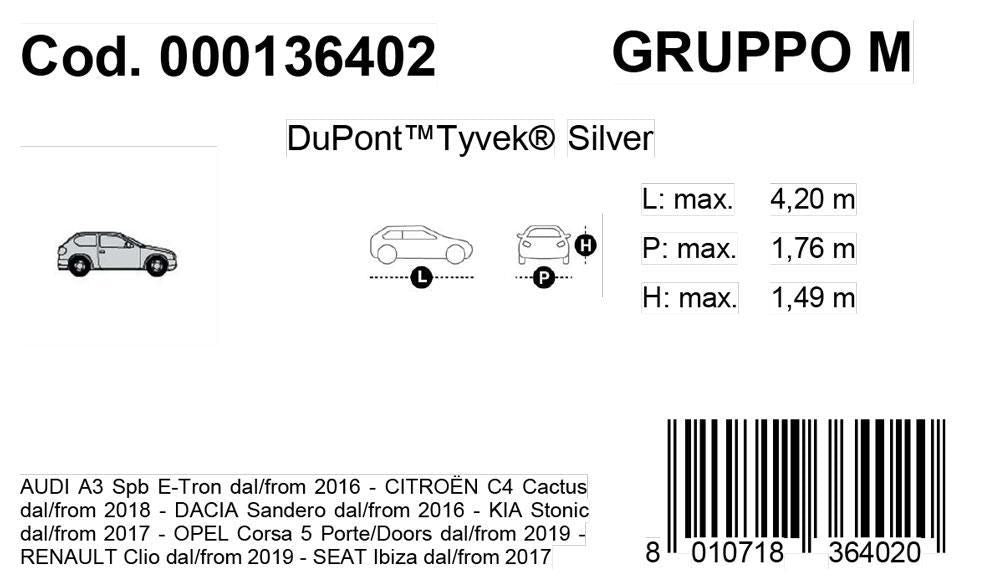 Cora Copriauto Topcover Silver modello M
