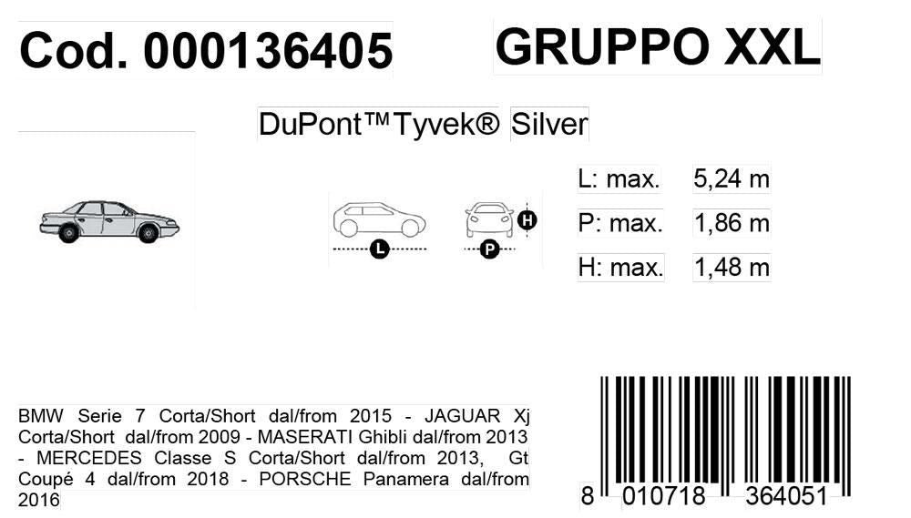 Cora Copriauto Topcover Silver modello XXL