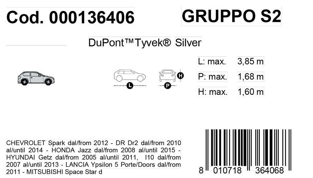 Cora Topcover Silberne Autoabdeckung Modell S2