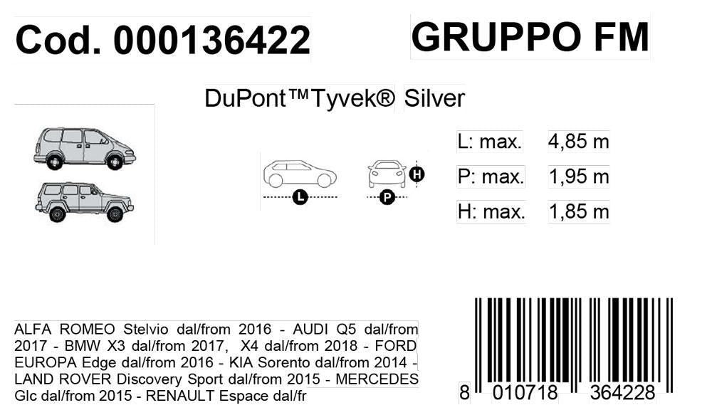 Cora Copriauto Topcover Silver modello FM