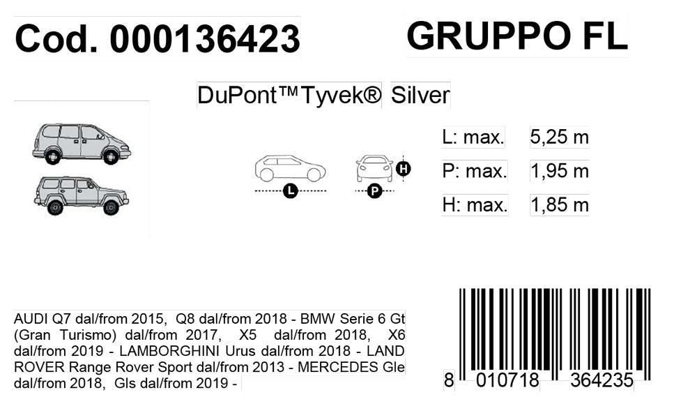 Cora Copriauto Topcover Silver modello FL