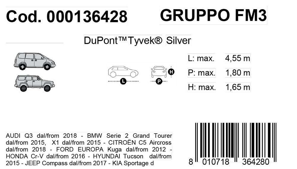Cora Topcover Silber Autoabdeckung Modell FM3