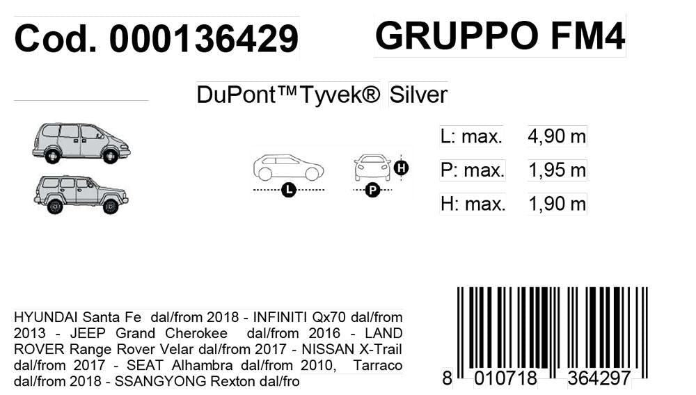 Cora Copriauto Topcover Silver modello FM4