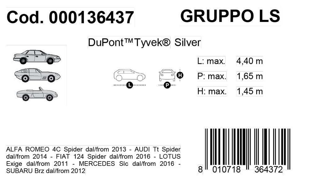 Cora Copriauto Topcover Silver modello LS