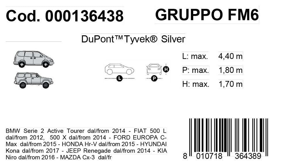 Cora Topcover Silberne Autoabdeckung Modell FM6