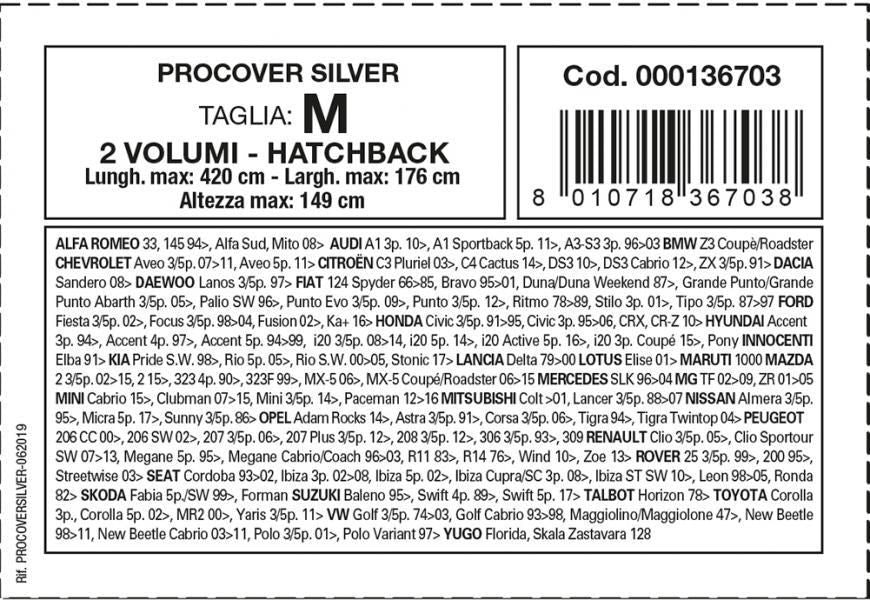 Cora Copriauto Procover Silver modello M