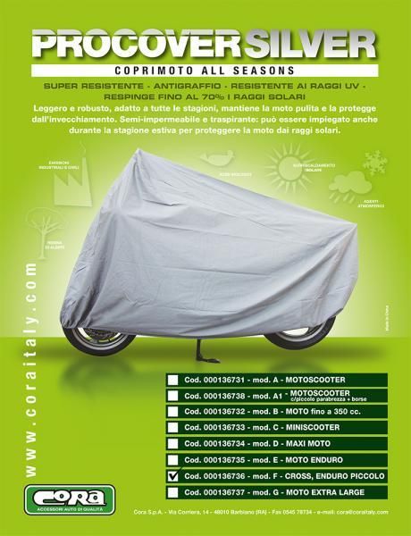 Cora Procover Silberne Motorradabdeckung Modell F