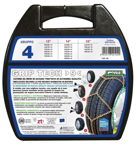 Cora Catene neve Grip Tech 9 mm gruppo 4