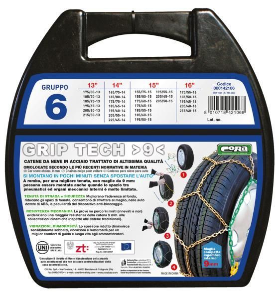 Cora Catene neve Grip Tech 9 mm gruppo 6