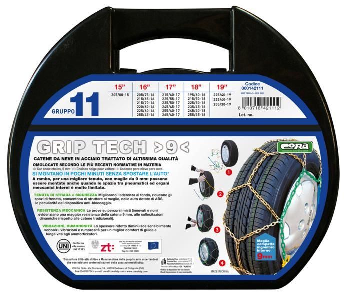 Cora Catene neve Grip Tech 9 mm gruppo 11