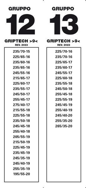 Cora Catene neve Grip Tech 9 mm gruppo 12