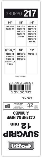 Cora Catene neve Suv-Grip 12 mm gruppo 217