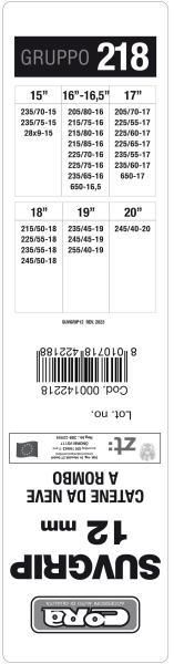 Cora Suv-Grip 12 mm Schneeketten Gruppe 218