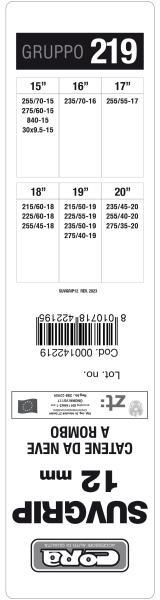 Cora Catene neve Suv-Grip 12 mm gruppo 219