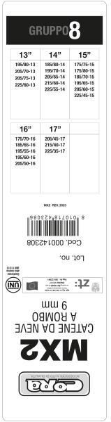 Cora Catene neve automatiche MX2 9 mm gruppo 8