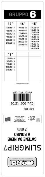 Cora Catene neve Slimgrip 7 mm gruppo 6