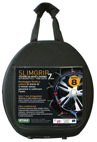 Cadenas de nieve Cora Slimgrip de 7 mm, grupo 8