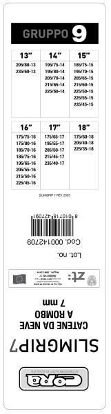 Cora Catene neve Slimgrip 7 mm gruppo 9