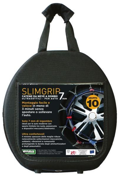 Cadenas de nieve Cora Slimgrip de 7 mm, grupo 10