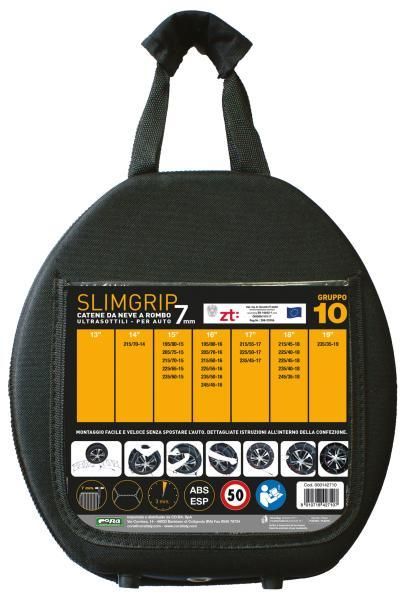 Cadenas de nieve Cora Slimgrip de 7 mm, grupo 10