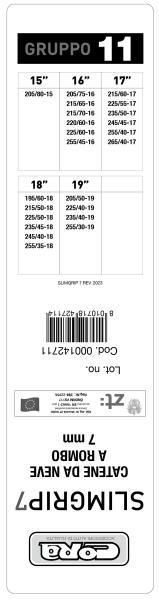 Cora Slimgrip 7mm Schneeketten, Gruppe 11