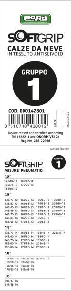 Cora SoftGrip Snow Socks Group 1