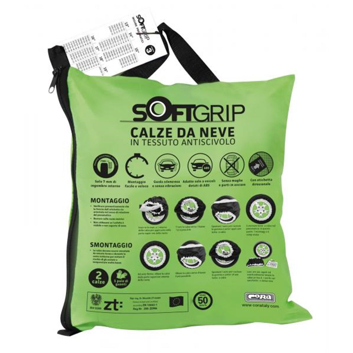 Cora SoftGrip 4 Auto-Schneesocken für 205/50-18 Reifen