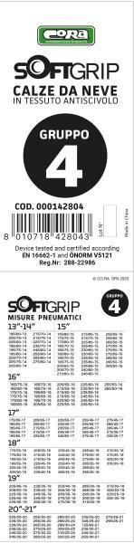 Cora SoftGrip Stoff-Schneesocken Gruppe 6