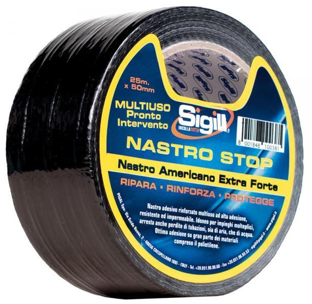 Sigill Nastro adesivo americano Nastro Stop nero