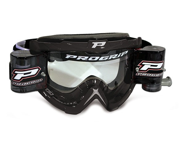 Progrip Maschera Motocross 3301-102 RO Nero con Roll Off