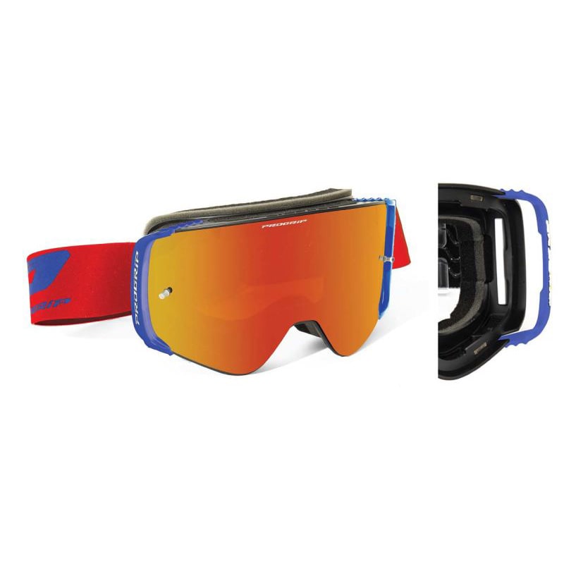Progrip Maschera 3206-107 Magnet Advance - Rosso/Blu - Lente a Specchio