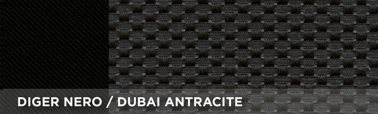 Cora Serie completa coprisedili Travel tessuto misto cotone antracite/nero