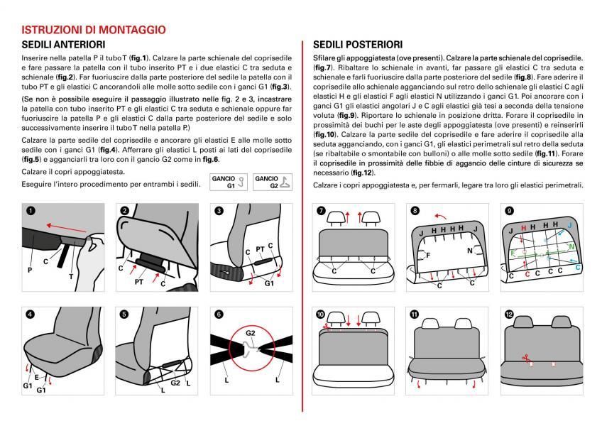 Cora Serie completa coprisedili Travel tessuto misto cotone antracite/nero