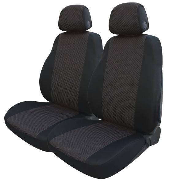 Cora Serie completa coprisedili Travel tessuto misto cotone antracite/nero