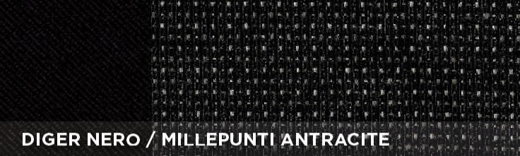 Cora Coprisedile universale posteriore 3 posti furgone tessuto misto cotone nero