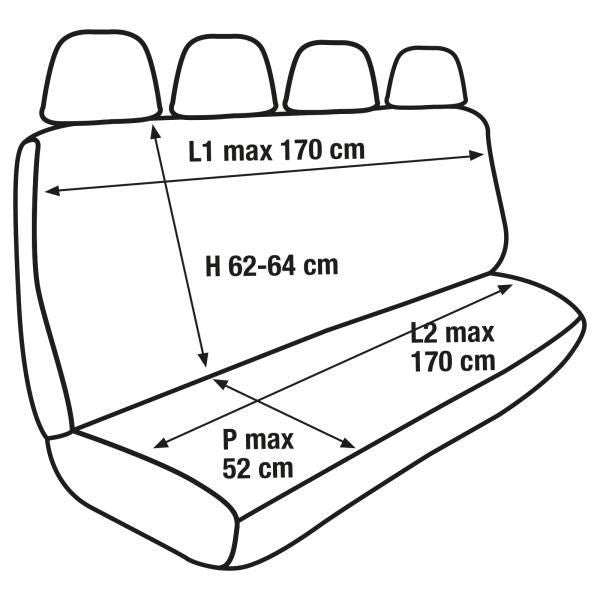 Cora Coprisedili Furgoni Posteriore 4 Posti Universale Copes Antracite