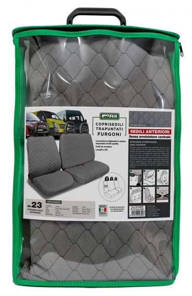 Fundas de asiento para furgoneta Cora, talla SP23, tela de algodón acolchada gris