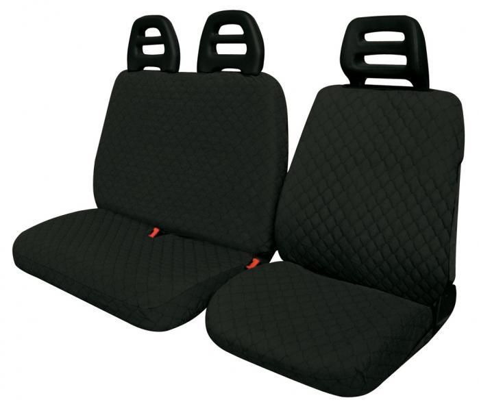 Cora Van Seat Covers Size SP23 Black Quilted Cotton Fabric