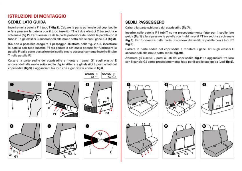 Cora Coprisedili per furgoni tg. SP23 tessuto cotone trapuntato nero