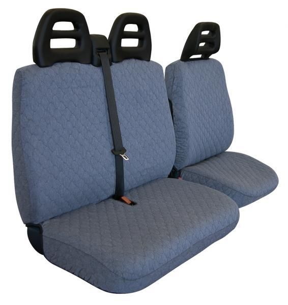 Cora Van Seat Covers, Size SP24, Quilted Cotton Fabric, Air Force Blue