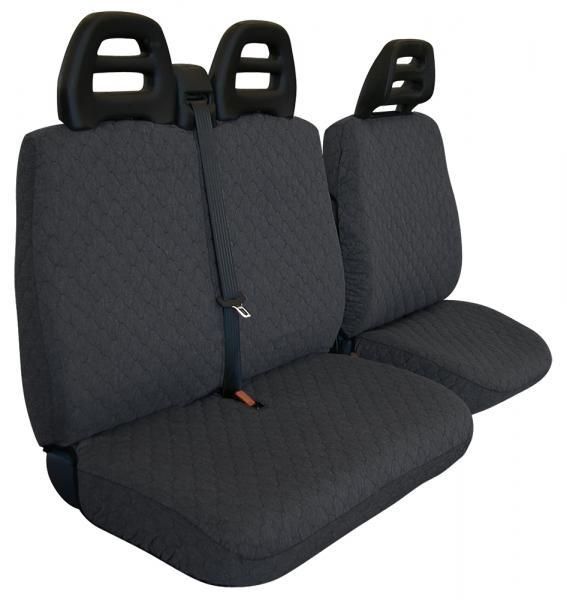 Cora Van Seat Covers, Size SP24, Anthracite Quilted Cotton Fabric
