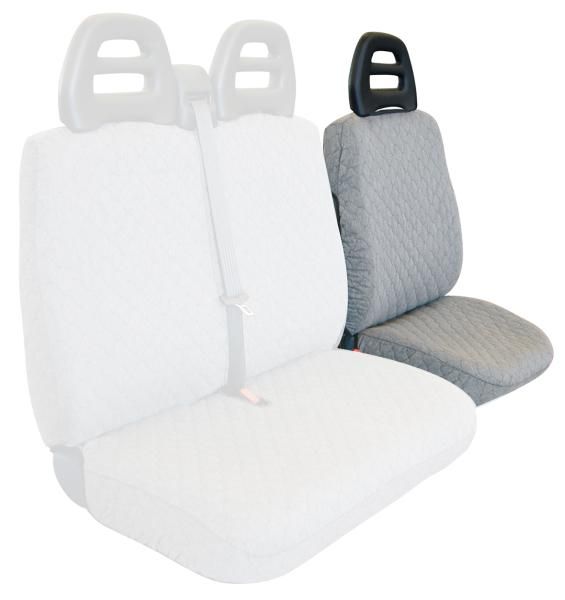 Funda de asiento de conductor Cora para furgonetas SP24/SP25, tela de algodón acolchada gris
