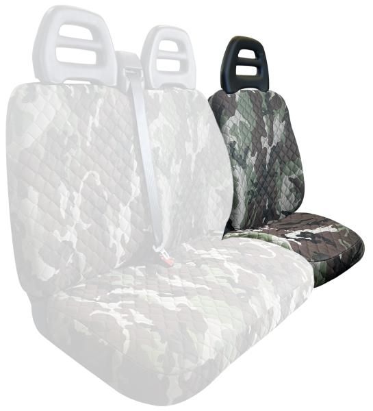 Cora Driver's seat cover for SP24/SP25 vans, quilted polyester, camouflage