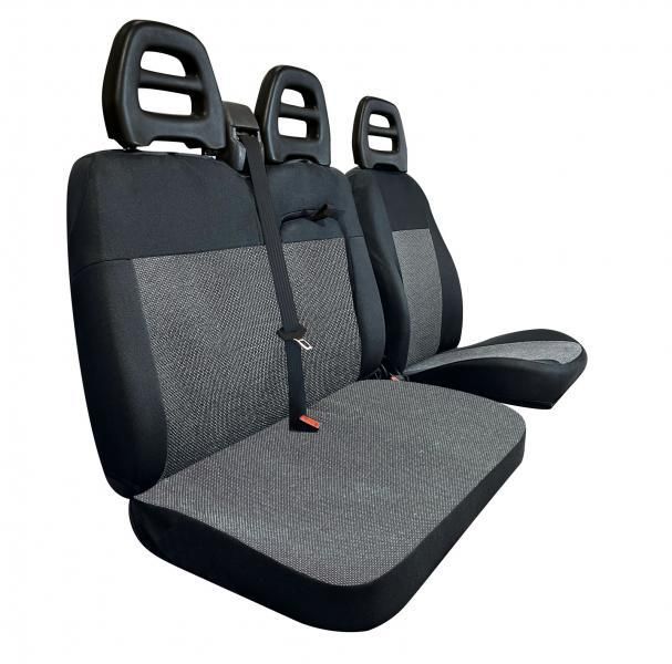 Fundas de asiento para furgoneta Cora, talla SP25, mezcla de algodón negro