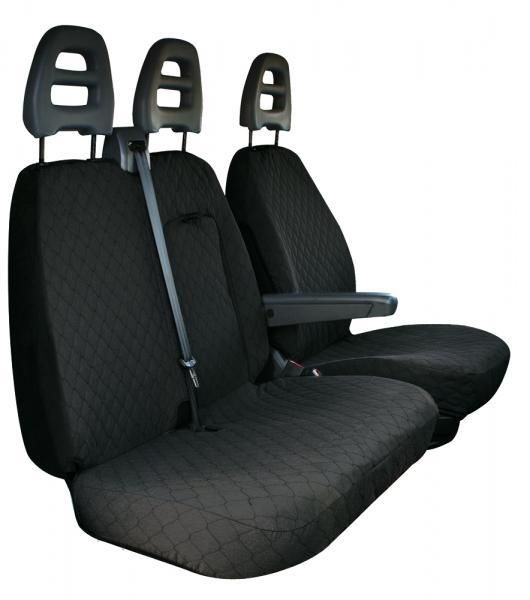 Cora Van Seat Covers, Size SP25, Anthracite Quilted Cotton Fabric