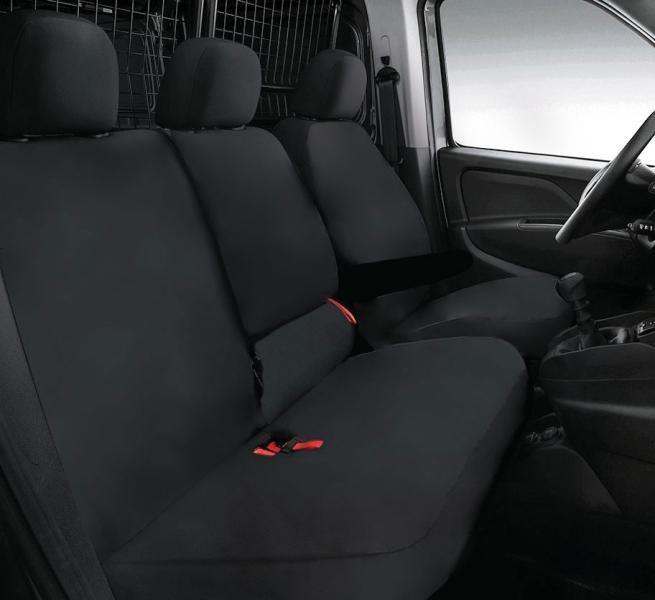Fundas de asiento para furgoneta Cora, talla SP26, tejido de poliéster negro
