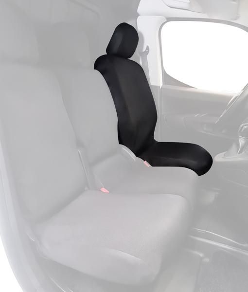 Cora SP27 Driver's Side Van Seat Cover in Black Polyester Fabric