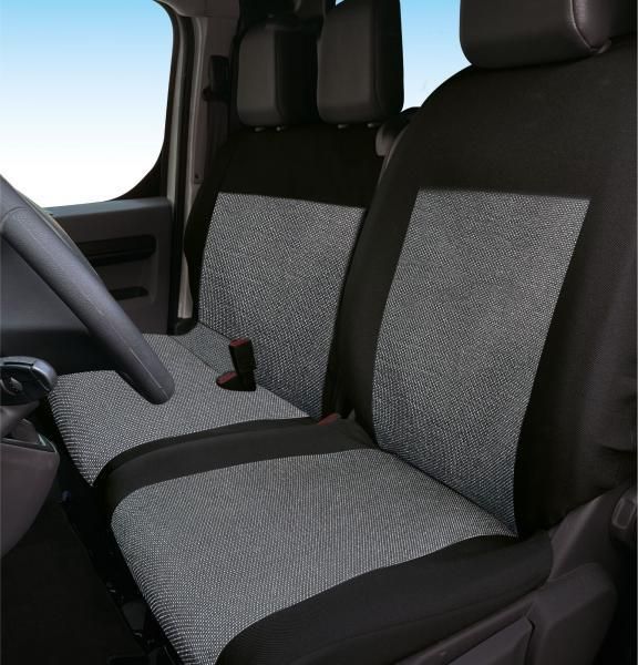 Fundas de asiento para furgoneta Cora, talla SP28, asiento completo, mezcla de algodón negro